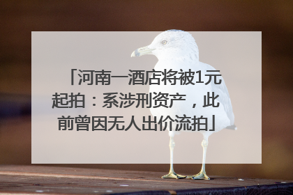 河南一酒店将被1元起拍：系涉刑资产，此前曾因无人出价流拍