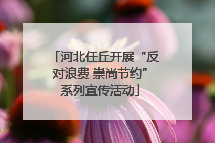 河北任丘开展“反对浪费 崇尚节约”系列宣传活动