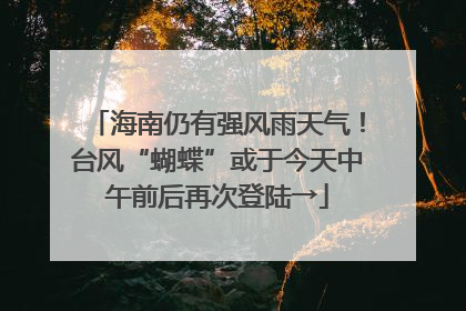 海南仍有强风雨天气！台风“蝴蝶”或于今天中午前后再次登陆→