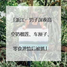 浙江一男子深夜高空扔榴莲、车厘子、零食泄愤后被抓