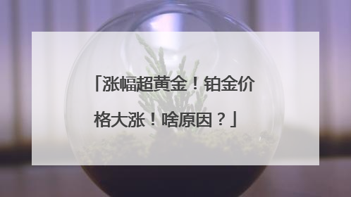 涨幅超黄金！铂金价格大涨！啥原因？