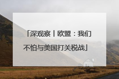 深观察丨欧盟：我们不怕与美国打关税战