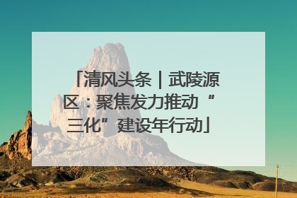 清风头条｜武陵源区：聚焦发力推动“三化”建设年行动