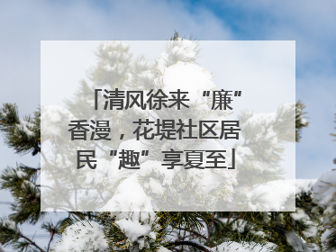 清风徐来“廉”香漫，花堤社区居民“趣”享夏至