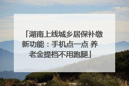 湖南上线城乡居保补缴新功能：手机点一点 养老金提档不用跑腿