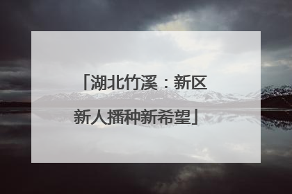 湖北竹溪：新区新人播种新希望
