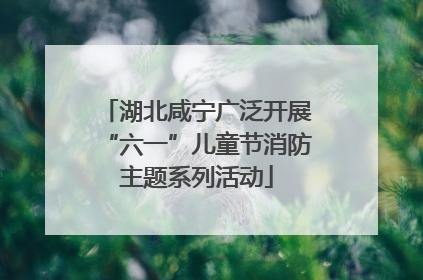 湖北咸宁广泛开展“六一”儿童节消防主题系列活动