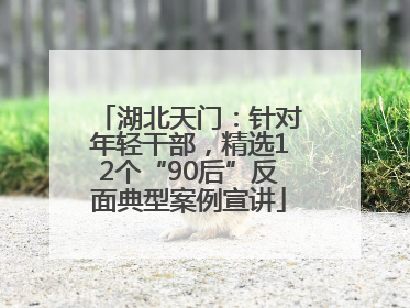 湖北天门：针对年轻干部，精选12个“90后”反面典型案例宣讲