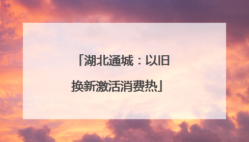湖北通城：以旧换新激活消费热