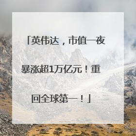 英伟达，市值一夜暴涨超1万亿元！重回全球第一！