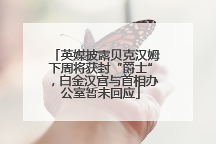 英媒披露贝克汉姆下周将获封“爵士”，白金汉宫与首相办公室暂未回应