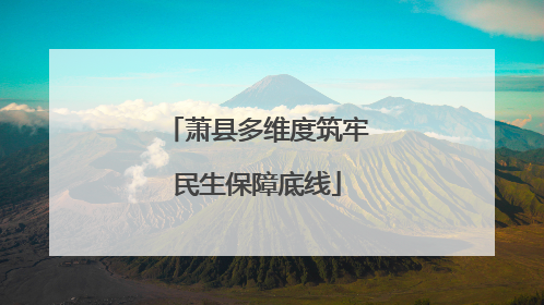 萧县多维度筑牢民生保障底线