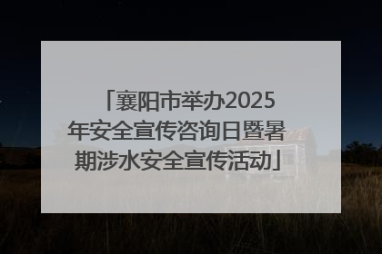 襄阳市举办2025年安全宣传咨询日暨暑期涉水安全宣传活动