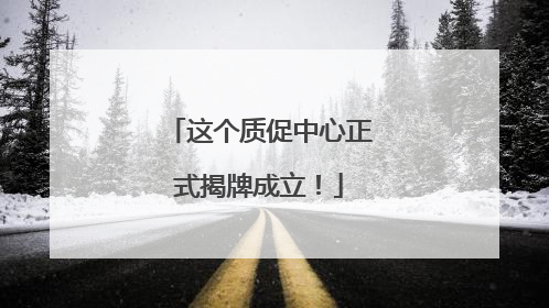这个质促中心正式揭牌成立！