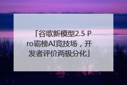 谷歌新模型2.5 Pro霸榜AI竞技场，开发者评价两极分化