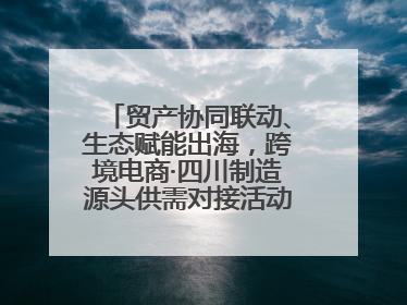 贸产协同联动、生态赋能出海，跨境电商·四川制造源头供需对接活动在成都举办