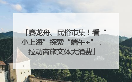 赛龙舟、民俗市集！看“小上海”探索“端午+”，拉动商旅文体大消费