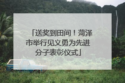 送奖到田间！菏泽市举行见义勇为先进分子表彰仪式