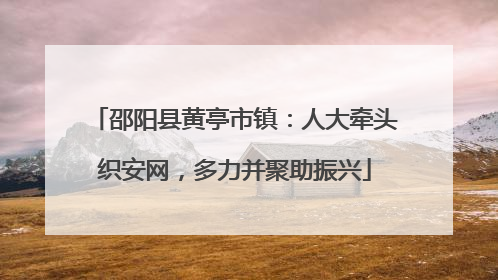 邵阳县黄亭市镇：人大牵头织安网，多力并聚助振兴