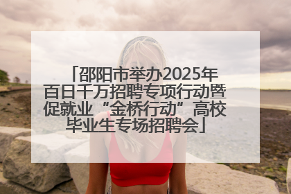 邵阳市举办2025年百日千万招聘专项行动暨促就业“金桥行动”高校毕业生专场招聘会