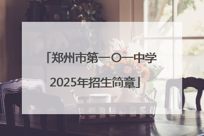 郑州市第一〇一中学2025年招生简章