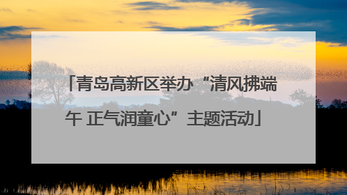 青岛高新区举办“清风拂端午 正气润童心”主题活动