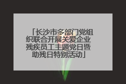 长沙市多部门党组织联合开展关爱企业残疾员工主题党日暨助残日特别活动