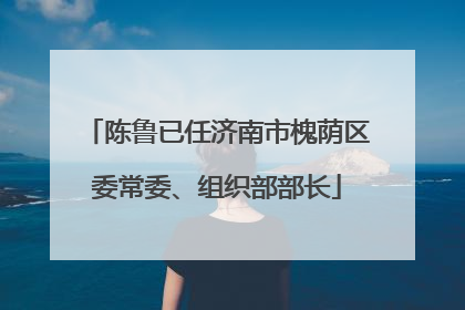 陈鲁已任济南市槐荫区委常委、组织部部长