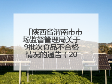 陕西省渭南市市场监督管理局关于9批次食品不合格情况的通告（2025年第9期）