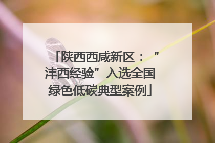 陕西西咸新区：“沣西经验”入选全国绿色低碳典型案例