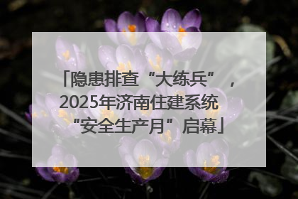 隐患排查“大练兵”，2025年济南住建系统“安全生产月”启幕