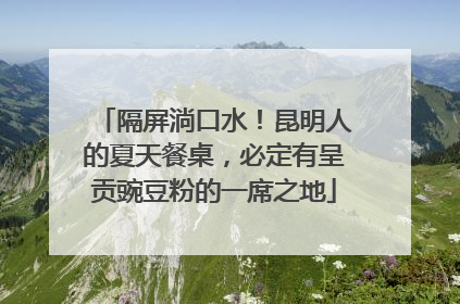 隔屏淌口水！昆明人的夏天餐桌，必定有呈贡豌豆粉的一席之地