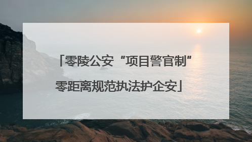 零陵公安“项目警官制”零距离规范执法护企安