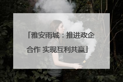 雅安雨城：推进政企合作 实现互利共赢