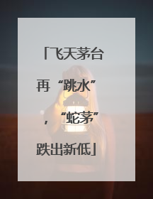 飞天茅台再“跳水”，“蛇茅”跌出新低
