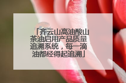 齐云山高油酸山茶油启用产品质量追溯系统，每一滴油都经得起追溯