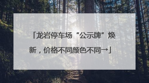 龙岩停车场“公示牌”焕新，价格不同颜色不同→