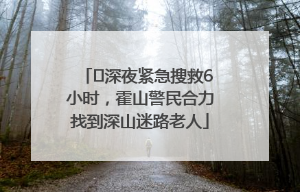 ﻿深夜紧急搜救6小时，霍山警民合力找到深山迷路老人