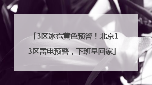 3区冰雹黄色预警！北京13区雷电预警，下班早回家