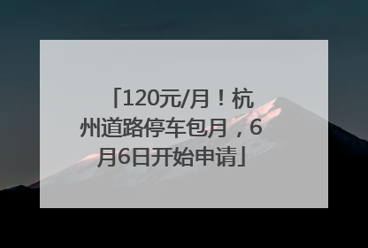 120元/月！杭州道路停车包月，6月6日开始申请