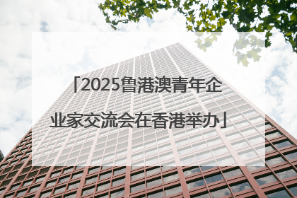 2025鲁港澳青年企业家交流会在香港举办
