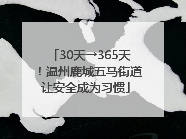30天→365天！温州鹿城五马街道让安全成为习惯
